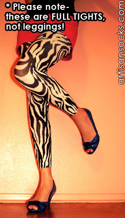 Semi-Opaque Zebra Print Tights