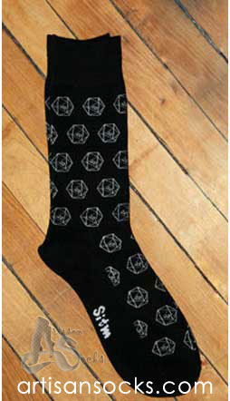 Dieselsweeties D20 Gamer Dice Novelty Cotton Knee High Socks