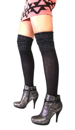 Victorian Lux Over The Knee-Black