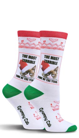 Grumpy Cat The Most Terrible Time Of The Year Crew Socks