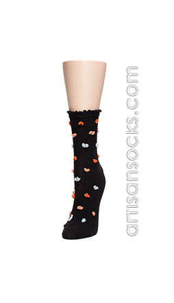 Hansel From Basel Puff Dot Black Crew Socks