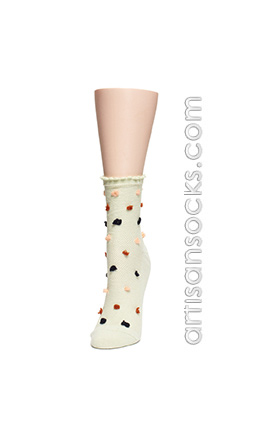 Hansel From Basel Puff Dot Mint Crew Socks