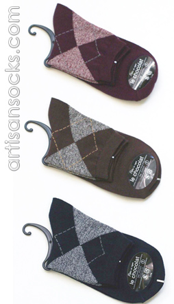 Japanese Heather Argyle Mini Crew Socks