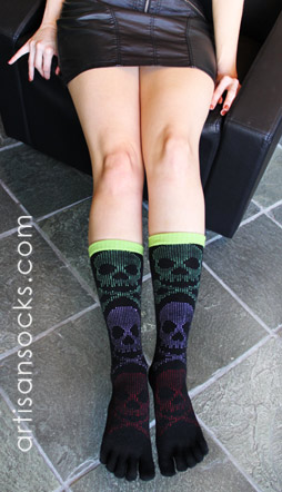 Skull Toe Sock - Black