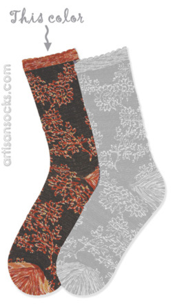 K. Bell Black / Red Floral Crew Socks