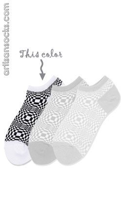 K. Bell Op Art Black Geometric Print Cotton Footies