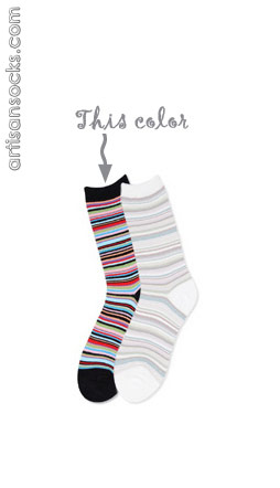 K. Bell Black Stripe Mini Crew Socks