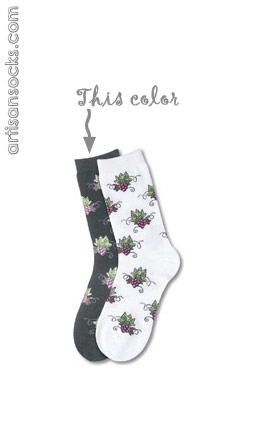 K. Bell Grape Clusters Black Crew Socks