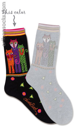 Laurel Burch Black Leopard Crew Socks