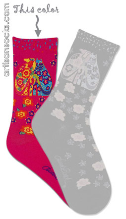 K. Bell Kindred Spirits Fuchsia Crew Socks