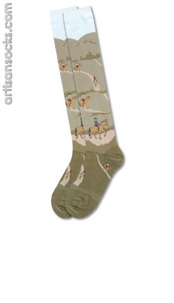 K. Bell Horse Trail  Ride Cotton Knee High Socks