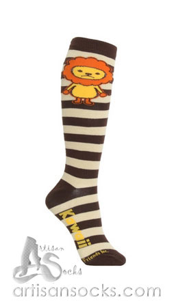 LOUNGEFLY KAWAII LION STRIPED COTTON KNEE SOCKS