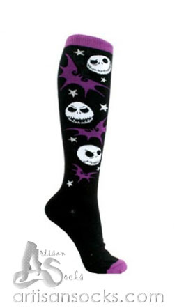 Loungefly NBC JACK - BATS Novelty Cotton Knee High Socks