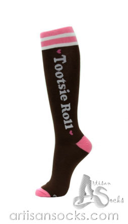 LOUNGEFLY TOOTSIE ROLL HEART COTTON KNEE SOCKS