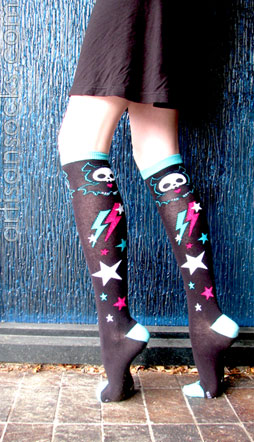 Loungefly SKELANIMALS DIEGO - BOLTS Fun Cotton Knee High Socks