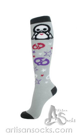 Loungefly SKELANIMALS Pen - Skulls & Stars Cotton Fun Knee High Socks