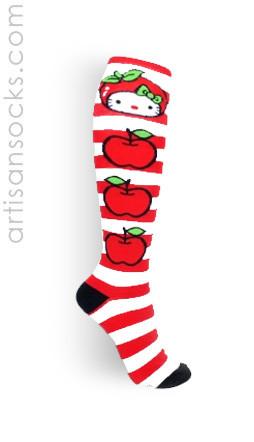 Apple Kitty Knee Highs