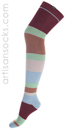 Multicolor Striped Over the Knees - Mint Chocolate