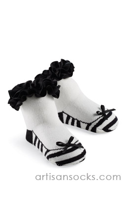 Natalie Zebra Socks by Mud Pie