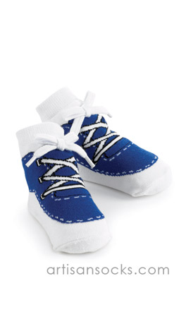 Blue Sneaker Baby Socks Shoes