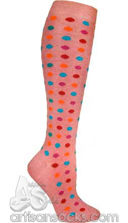 Ozone BLINKING DOTS FUCHSIA Dotted Angora Knee Socks