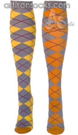 Ozone DEFINITION ARGYLES MANGO Argyle Cotton Knee Socks