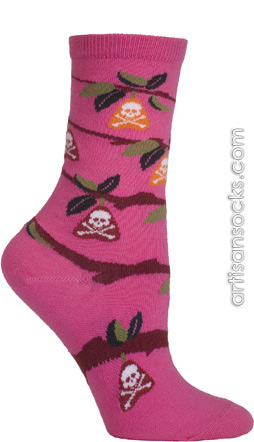 Ozone Bikerchick Forbidden Fruit Rose Short Crew Sock