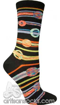 Ozone Outerspace Black Geometric Cotton Crew Socks