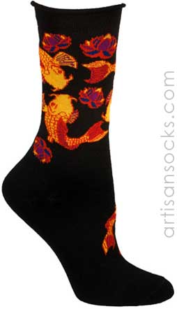 Ozone Black Royal Koi Crew Socks