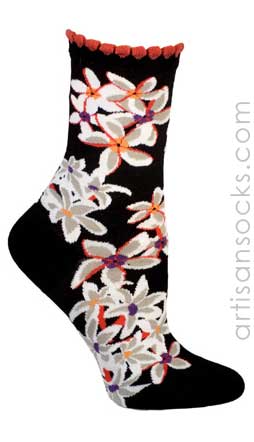 Ozone Socks with Tuberose and Jasmine- Black Socks