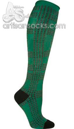 Ozone Buffalo Dots GREEN Cotton Knee Socks