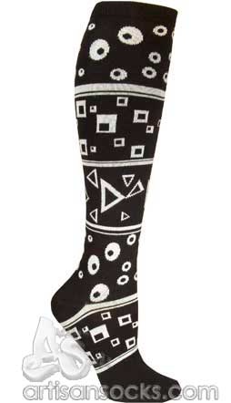 Ozone DEFINITION BLACK & WHITE Combo Geometric Cotton Socks