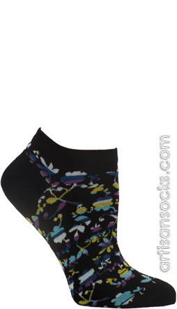 Ozone Cut Out Flowers Black Ankle Socks