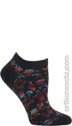 Ozone Cut Out Flowers Charcoal Ankle Socks