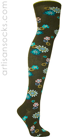 Ozone Floral China Green Over the Knees