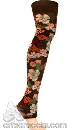 Ozone JAPAN BROWN FLORAL ARM  WARMER  (PETITE LEG WARMER)