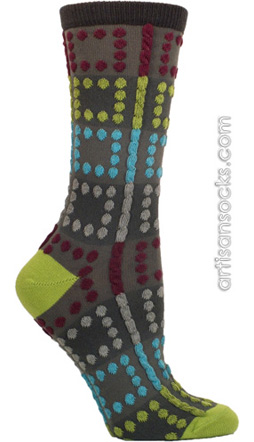 Ozone Gridlock Charcoal Short Crew Socks - Reversible