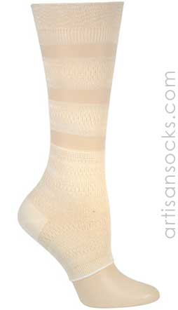 Ozone Sheer Toeless Stripe-Cream