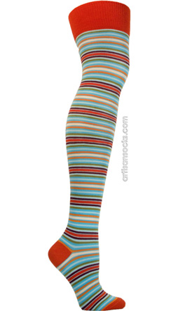 Ozone OTK Red Pop Stripes Over the Knee Socks