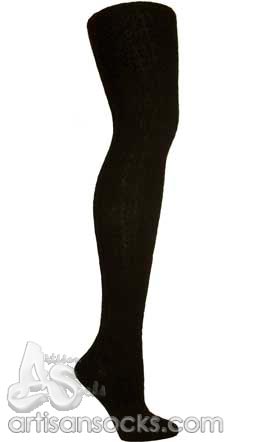 Ozone JAMBIERE MOHAIR BLACK Thigh High Socks