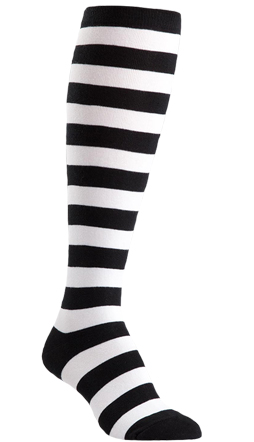 Plus Size Black & White Knee Highs