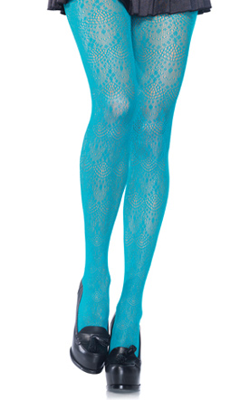 Plus Size Blue Chandelier Lace Tights