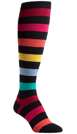 Plus Size Dark Rainbow Striped Knee Highs