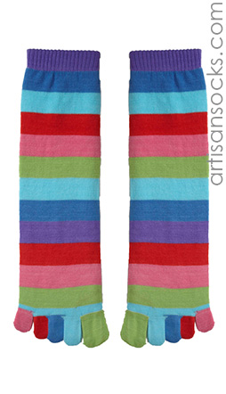 Rainbow Striped Toe Sock
