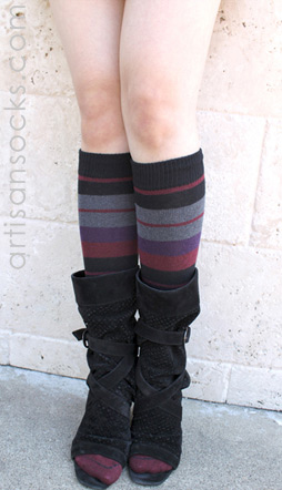 RocknSocks Morgan le Fay Striped Cotton Knee High Women's Socks