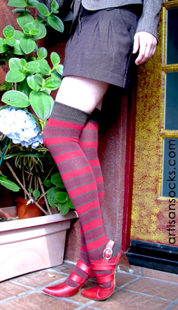 RocknSocks Pele Cotton Striped Hosiery Over the Knee Socks (OTK)