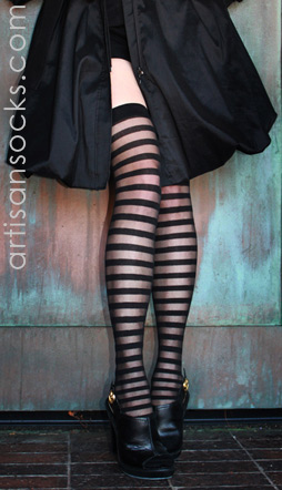 Sexy Sheer Stripe Thigh Highs