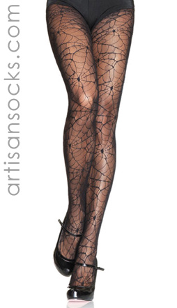 Black Spiderweb Lace Tights