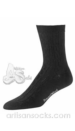 Smartwool CABLE Solid Color Wool Crew Socks (Calf Socks)