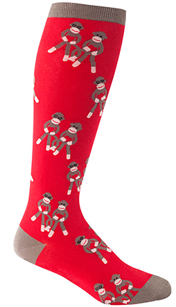 Sock Monkey Love Knee Highs - STRETCH-IT Version